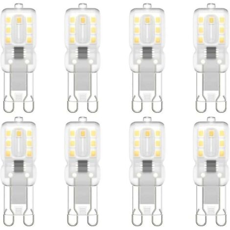 Lot de 8 ampoules LED G9, G9 LED 220 V Blanc naturel 4000 K 3 W équivalent halogène 30 W [Classe énergétique E] (1/5)