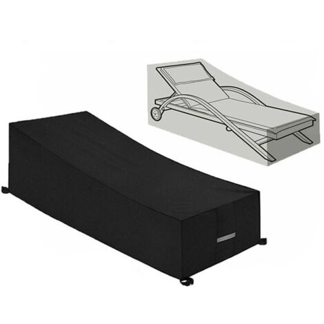Housse de Protection , Imperméable, Coupe-Vent, Anti-UV, Tissu Oxford 210D Housse de Protection Bain de Soleil, Transat (210x75x40/80cm) – Noir (1/5)