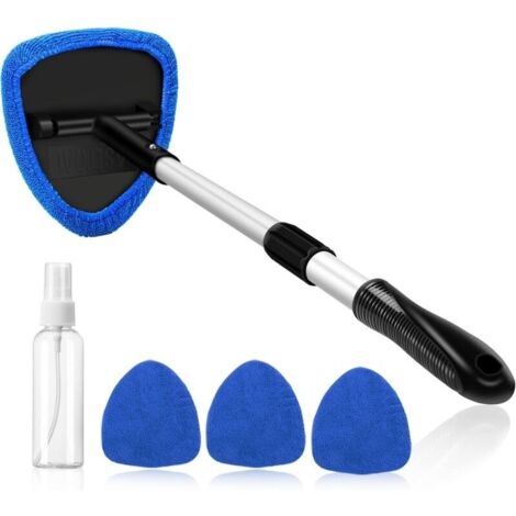 AstroAI Nettoyant pour Pare-Brise, 4 Tampons en Microfibre, Nettoyage de Pare-Brise avec Poignée Télescopique Kit d'Essuie-Glace Intérieur Automatique, Bleu (1/5)