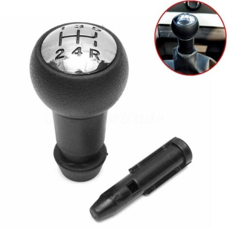 Pommeau de levier de vitesses manuel 5 vitesses pour Peugeot 106 107 207 301 307 308 407 408 508 3008 1007 / pour CITROEN C2 C3 C4 Picasso - Noir et argent (1/5)