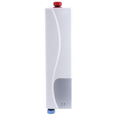 Mini Chauffe-eau électrique sans réservoir, 220V Chauffe-eau électrique instantané sans avec soupape de surpression Chauffe-eau avec lumière LED pour cuisine salle de bain 3000w