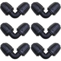 Accessoires d'irrigation,6 Pcs Connecteurs Coudés, Raccord Arrosage 16 mm, Connecteur de Tuyau D'irrigation de Jardin, pour connecteurs d'irrigation de Jardin Tuyau PE