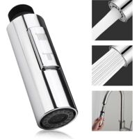 2 Modes Douchette Robinet Cuisine, G1/2 Robinet Pulvérisateur Extractible, Tête Douchette Evier Cuisine, Convient pour évier de Cuisine et Robinet de Douche Extractible Avec Finition Chromée