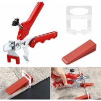Système de Nivellement Carrelage, 2mm d’Aide à la Pose 400 Clips+ 200 Cales 1 Pince pour Aide à la Pose de Carreaux, Kit de Niveleur Carrelage pour le Bricolage et les Professionnels