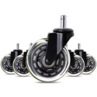 Pied de meuble, roue et roulette de meuble Roulettes de Chaise de Bureau de Planche à Roulettes 5pcs Noir