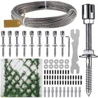 Treillis de Support de Plantes de Jardin Treillis en Acier Inoxydable pour Plantes Grimpantes, Treillis Mural à Disposition Flexible pour Plantes Grimpantes (avec Fil d'acier)
