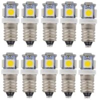 E10 AC LED Ampoules-10 pcs 6V 5 lampes LED-E10 Miniature Vis 50Lm (AC 6V)