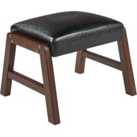 PADMA HOUSE Tabouret cosmétique empilable - 30 cm - Tabouret de piano - Repose-pieds - En cuir synthétique - Noir