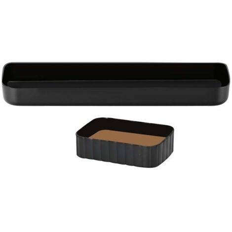 Set Bagno 6 Pezzi In Bambù E Nero – Portaspazzolino, Sapone, Cestino E Scopino WC, Elegante E Completo