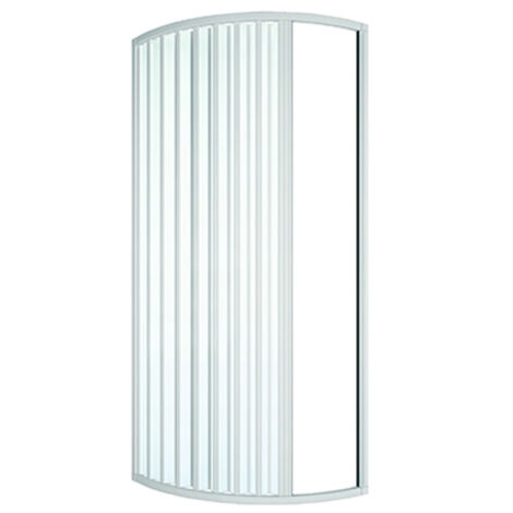 Dianhydro – Box de ducha semicircular asimétrico 70x90 cm – Estructura en PVC blanco – Altura 185 cm – Pannelli monoparete (1/5)