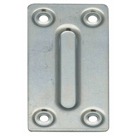 100 x PIASTRINA RETTANGOLARE 4 FORI ZINCATA 70X1X35 MM
