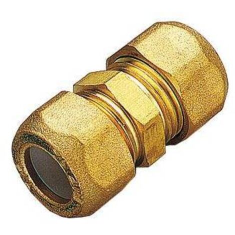 10 x RACCORDO OTTONE DIRITTO DOPPIO BICONO 16X1/2