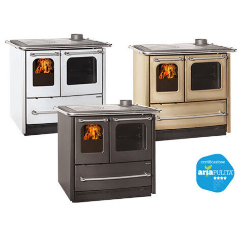 Cocina de leña Sovrana Easy Evo 2.0 Blanca – 7,5 kW – Horno 41L – La Nordica – Calefacción y cocción tradicional