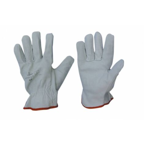 6 x PL GUANTI BOVINO TUTTO FIORE BIANCO TG.11