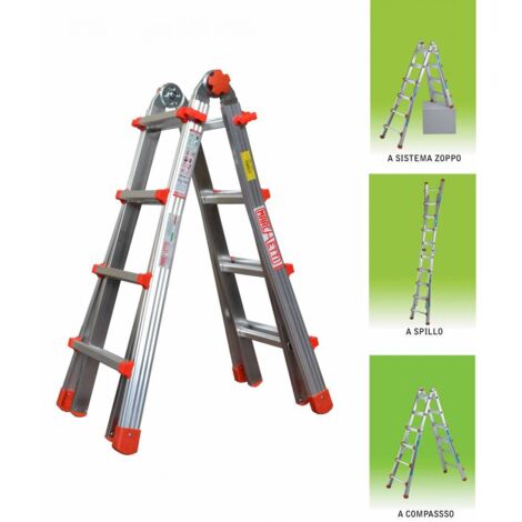 Escalera Aluminio Polivalente GR.4 + 4 Mt.4,10
