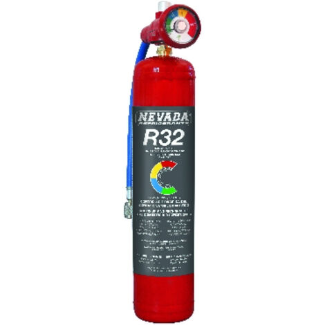 Bidón de gas refrigerante R32 con manómetro - 780 gr.