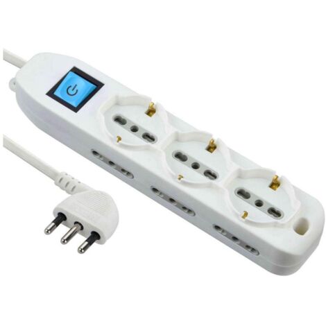 Multienchufe 9 plazas electraline 62002-3 schuko y 6 bivalente-blanco