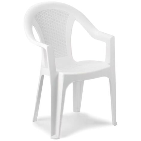 IPAE silla resina ratan respaldo bajo blanco ischia , Silla resina ratan blanco Ischia.- Respaldo bajo.- Medidas: 54x56x81 cm.- Apilable.- Color blanca.