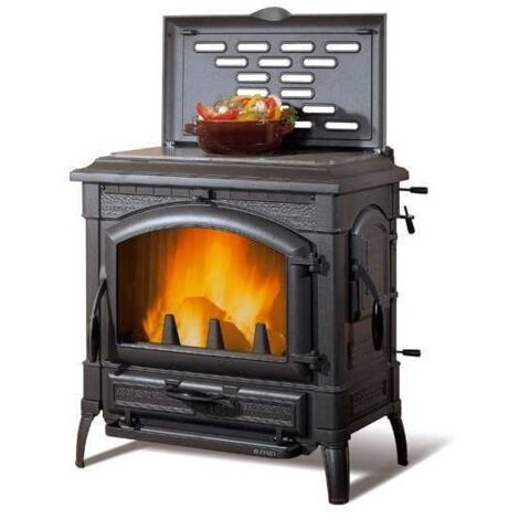Estufa de leña Nordica de hierro fundido Isotta, discos 11.9 kW, negra, modelo 7119111