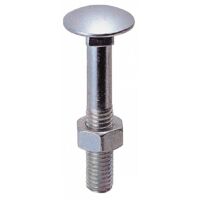 200 x BULLONE P/FERRO E LEGNO TTQS 8X 70MM ZINCATO UNI5732