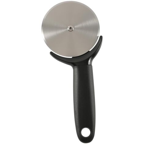 Coupe-pizza de 23 cm - Coupe-pizza haut de gamme en acier inoxydable avec lame tranchante et poignée antidérapante (noir) (1/3)