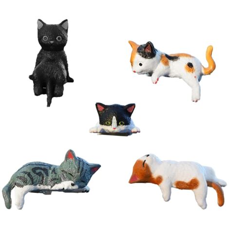 Lot De 10 Mini Figurines De Chats Pour Bureau, Adorables Compagnons De Dessin Anime Accessoires De Decoration Pour L Interieur De La Voiture Decoration P19988515