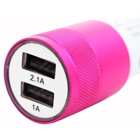 Carica batteria da auto USB rosa con doppio porto ultra rapido USB X2 ...