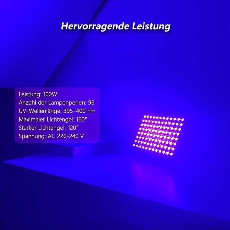 Lumiere Noire LED 100W, Projecteur Lumière Noire, Extérieur 395
