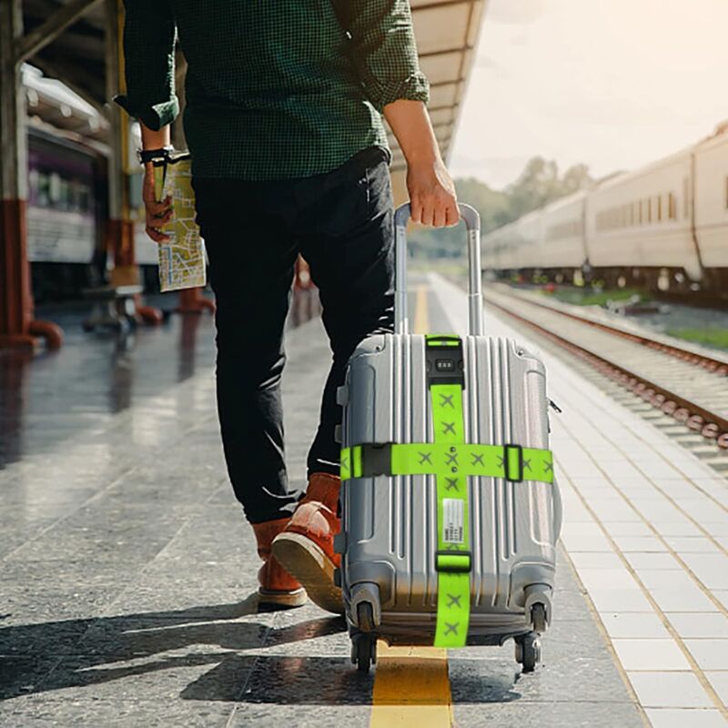 4 Sangles Valise Avec Code Et étiquettes - Nylon Réglable Jusqu’à 200cm, étanches, Pour Identifier Et Sécuriser Bagages
