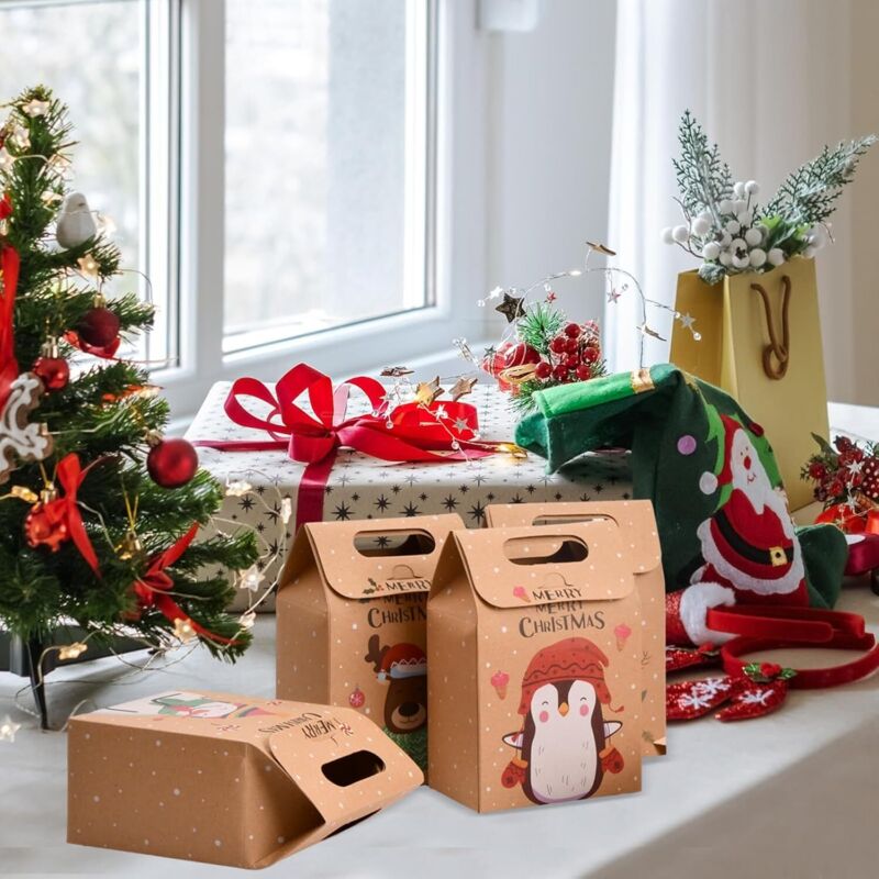 24 Boîtes Cadeaux Noël Tomatato - Pochettes Emballage Bonbons Chocolat Pour Fêtes Et Calendrier Avent