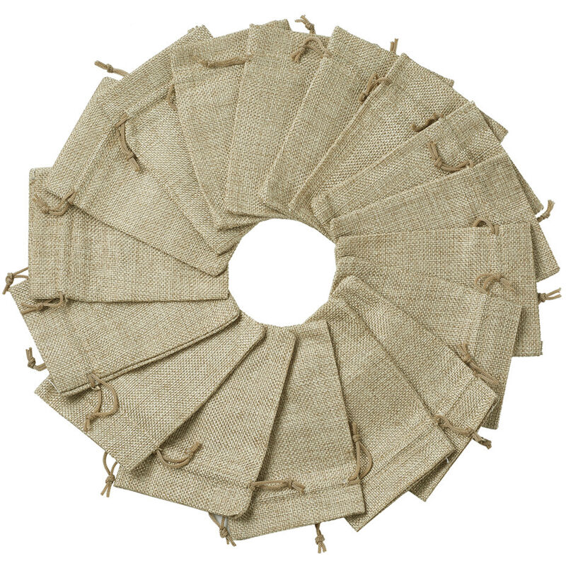 50 Sachets En Toile De Jute 7x9 Cm - Pochette Tissu Avec Cordon - Pour Lavande, Cadeaux, Mariage, Décoration - 2