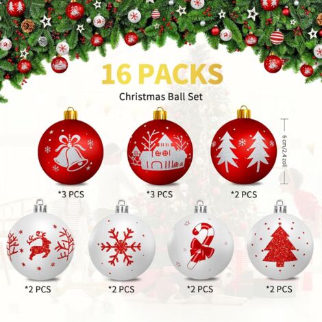 Ensemble de boules de Noël Holiday Living en plastique, blanc, paquet de 34 EG01-T2020