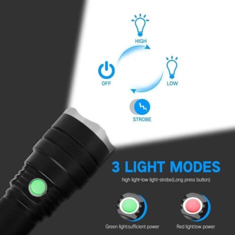 Togaga Lampe Torche Led Ultra Puissante 600000 Lumens, Lampe de Poche Rechargeable, lampe