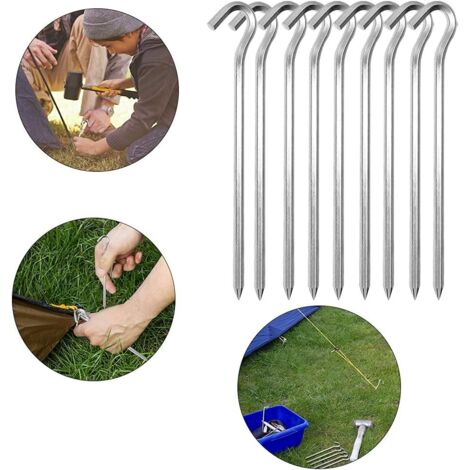 Lot De 20 Piquets De Tente Galvanisés 10 Pouces – Résistants, Camping
