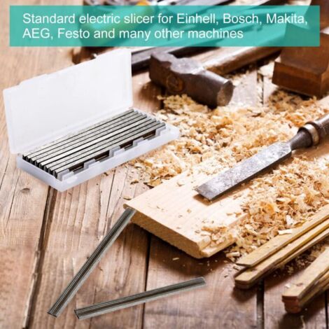 10 Lames Rabot HSS 82 Mm Réversibles – Acier Manganèse Robuste Pour Raboteuse Électrique Makita, Bosch, Etc. – Set Professionnel Menuiserie