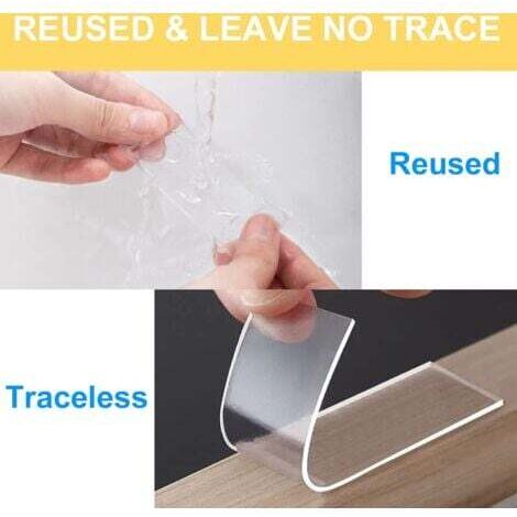 Ruban De Montage Double Face Très Résistant, Ruban Adhésif Double 2 Pour Murs, Bandes De Ruban Adhésif Mural Solides Et Collantes - Bricolage