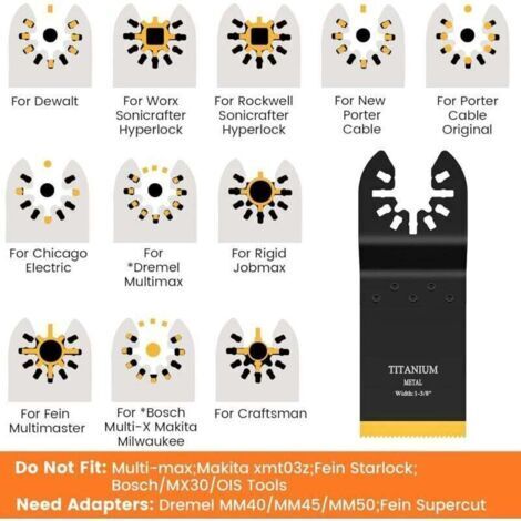 Lames d'outils oscillantes, 5 pièces 65mm Lames de scie multi-outils