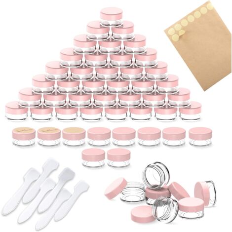 20 Pots Cosmétiques En Plastique 60 Ml Avec Couvercles Et Étiquettes - Contenants Vides Transparents