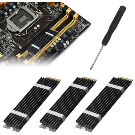 DolDer Dissipateur Cuivre M.2 SSD – Refroidisseur Haute Performance Avec Pad Thermique 0,8 Mm, Vis & Anneaux Silicone