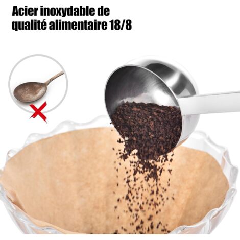 Cuillère Doseuse Café 15+30ml En Inox 18/8 - Manche Long 21cm, Pour Café, Thé, Protéines