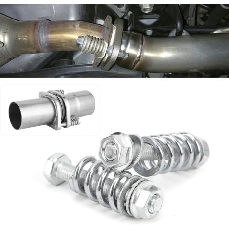 Kit Réparation Pot échappement BOXOB - Kit 2 Boulons Et Ressorts D'échappement Universels - Acier Carbone Pour Voitures/SUV Ressort Absorption Vibrations