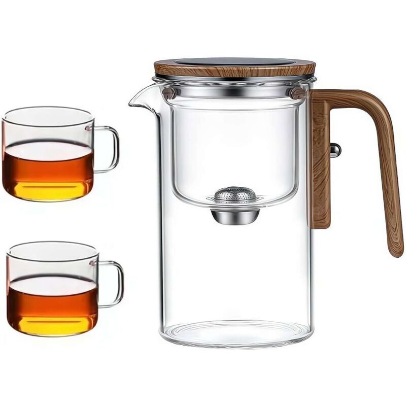 Yuragim Théière En Verre 1.5L Avec Infuseur Amovible, Réchaud Bougie Et Filtre Inox – Élégante Et Pratique Pour Un Thé Parfait