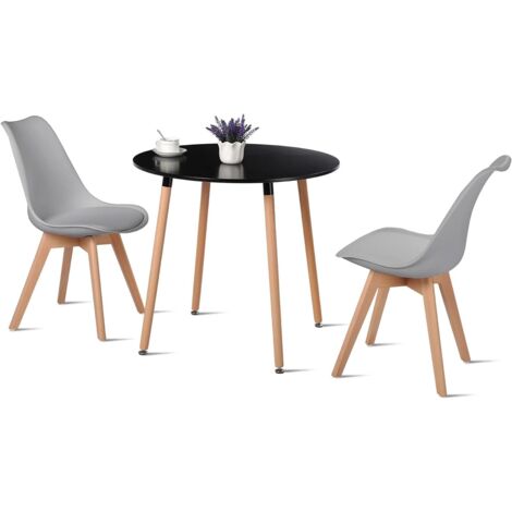 RELAX4LIFE Table Extensible Salle à Manger pour 4-7 Personnes, Table Ronde Extensible Style Moderne avec 2 Rallonges Table Pliante Cuisine en Panneaux de Particules, (45-163) x 80 x75 cm