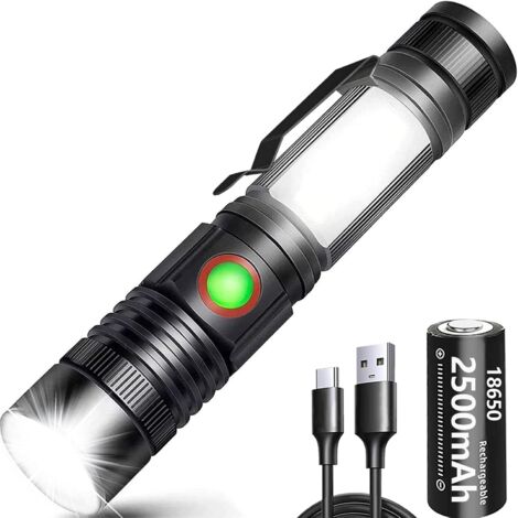 Lampe Torche Jaune, Lampe Torche avec Lumière Blanche C 3000k-3500k Forte Pénétration et