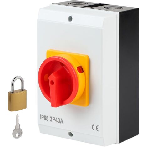 Interrupteur Principal Intratec 16A 3 Pôles - JS3P16A-E - Encastré, Montage Frontal, Industriel