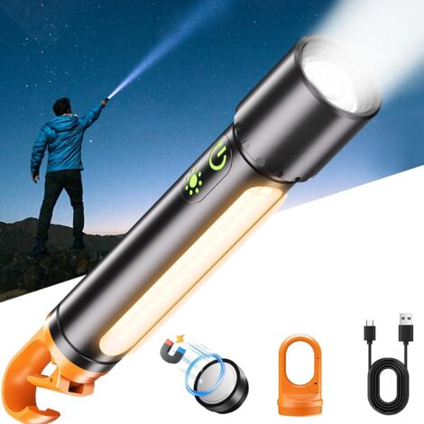 Lampe Torche Tactique WORKPRO - 1200LM - Rechargeable - 7 Modes - LED - Noire