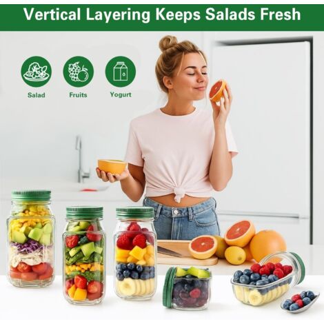 Dosette à Salade Portable Avec Ouverture Latérale, Récipient étanche