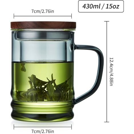 DISDADA Cup Tasse À Thé En Céramique Avec Infuseur et Couvercle Pour