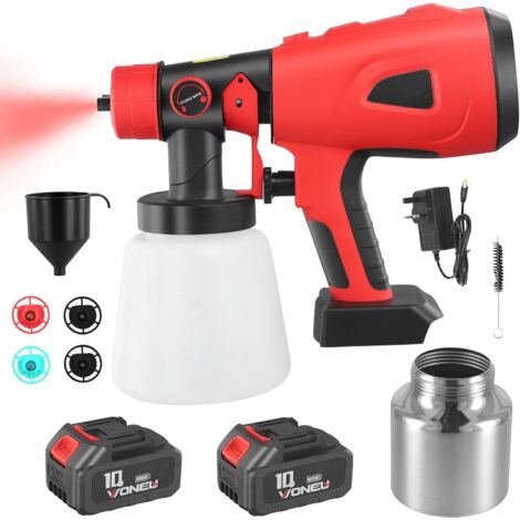 PISTOLET A PEINTURE SANS FIL 800ml PULVERISATEUR AVEC BATTERIE 20V 2Ah