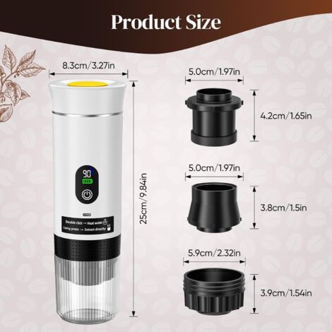 Machine à Expresso Holdcarp Portable Rechargeable